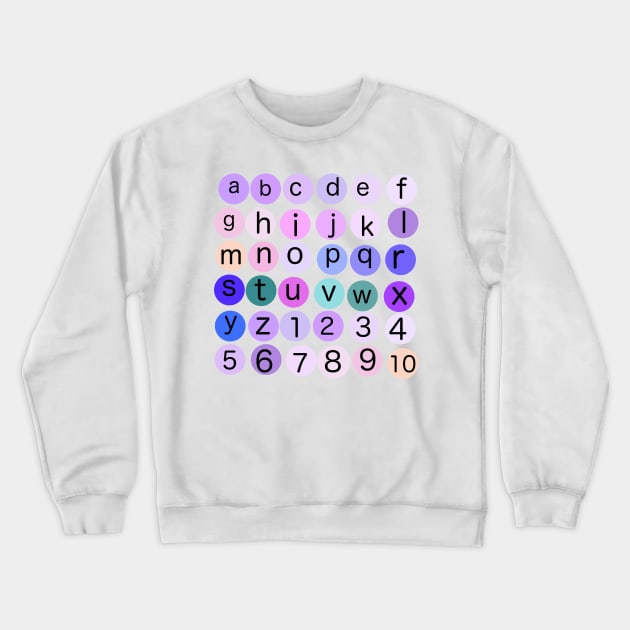 Letters and Numbers Crewneck Sweatshirt by Thedisc0panda